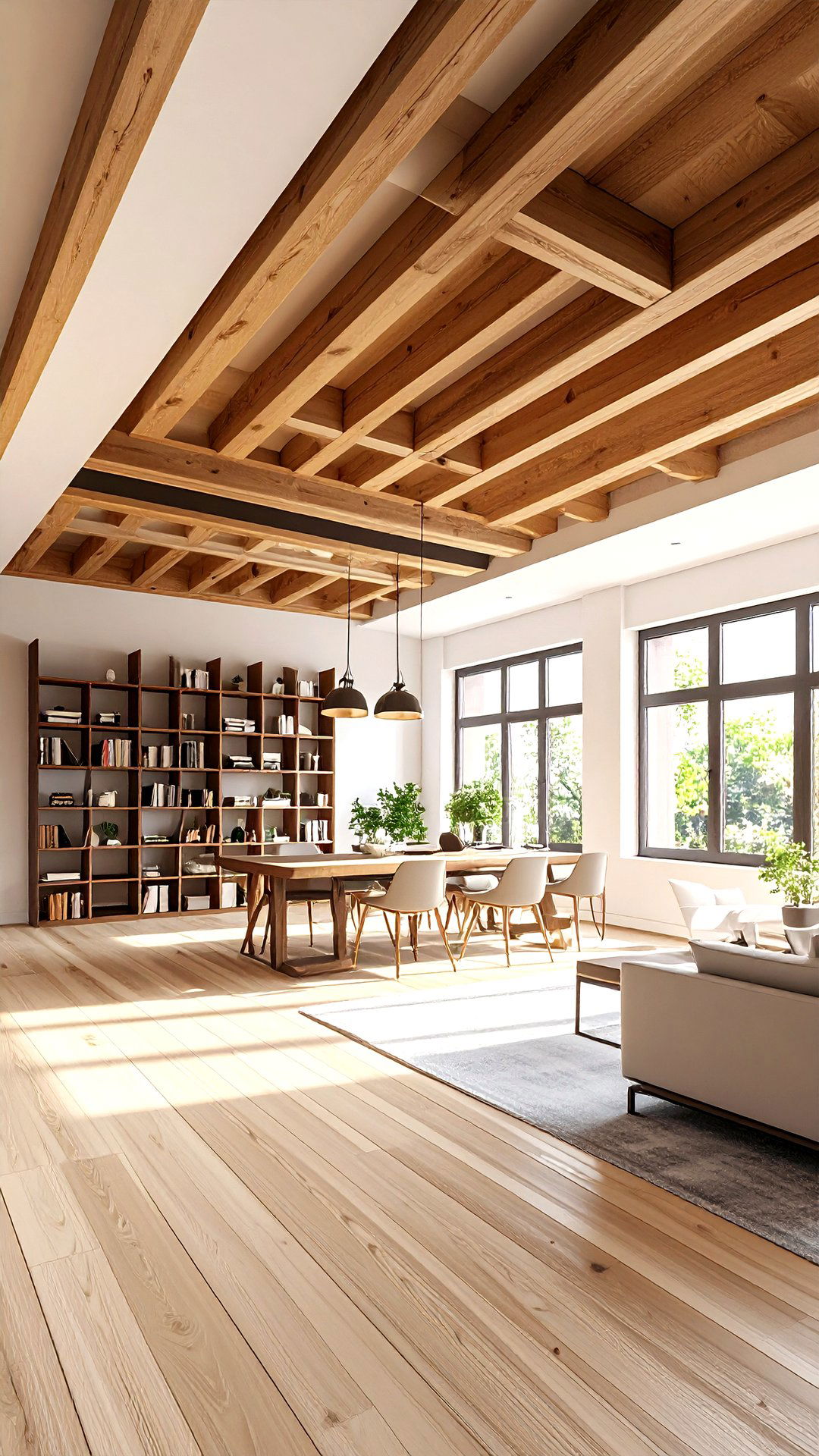 Run Ceiling Slats Off Axis for Architectural Asymmetrical Balance - 25 asymmetrical balance interior design ideas