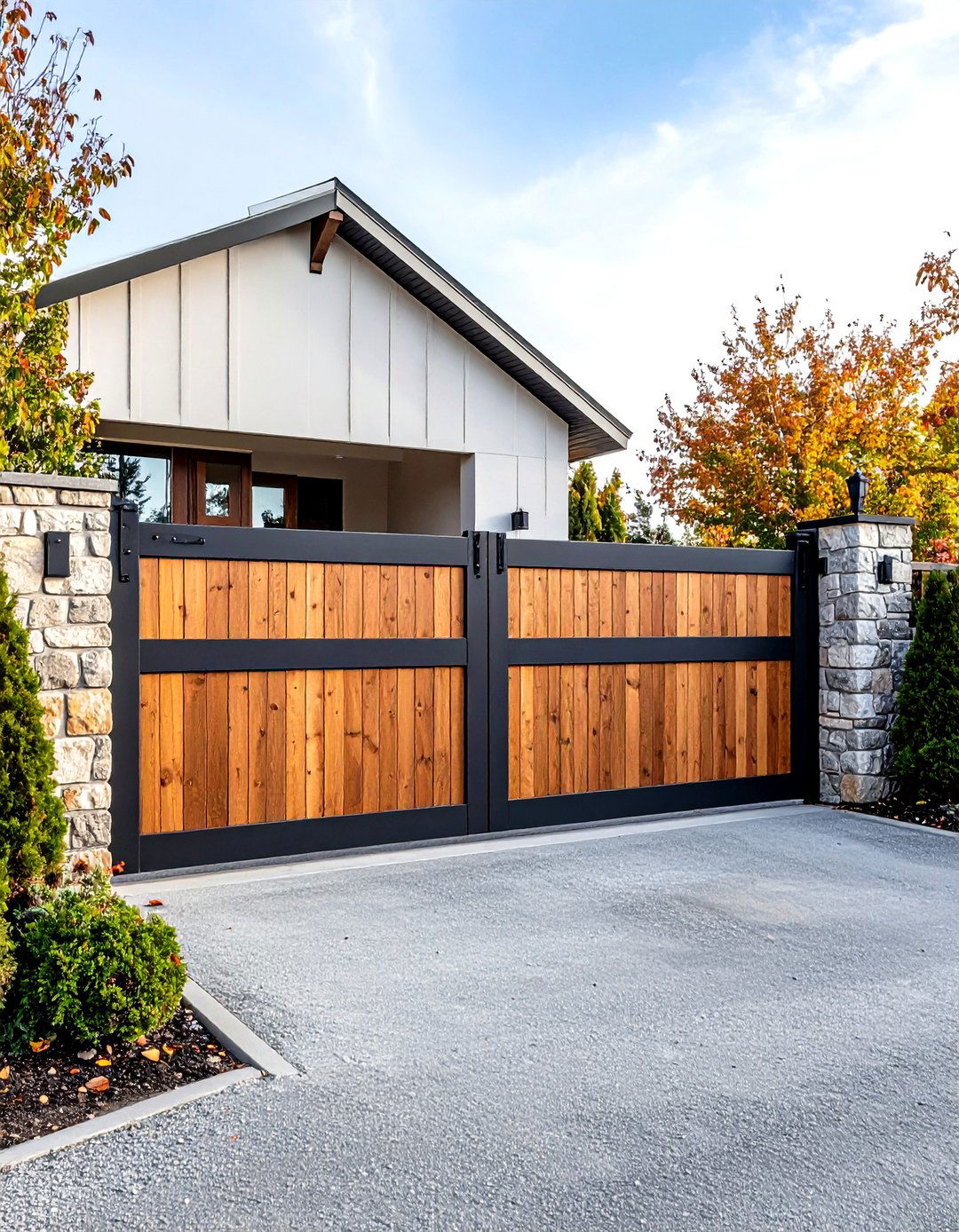 Rustic Barn Door Style Sliding Fence Gate - 25 Fence Gate Ideas