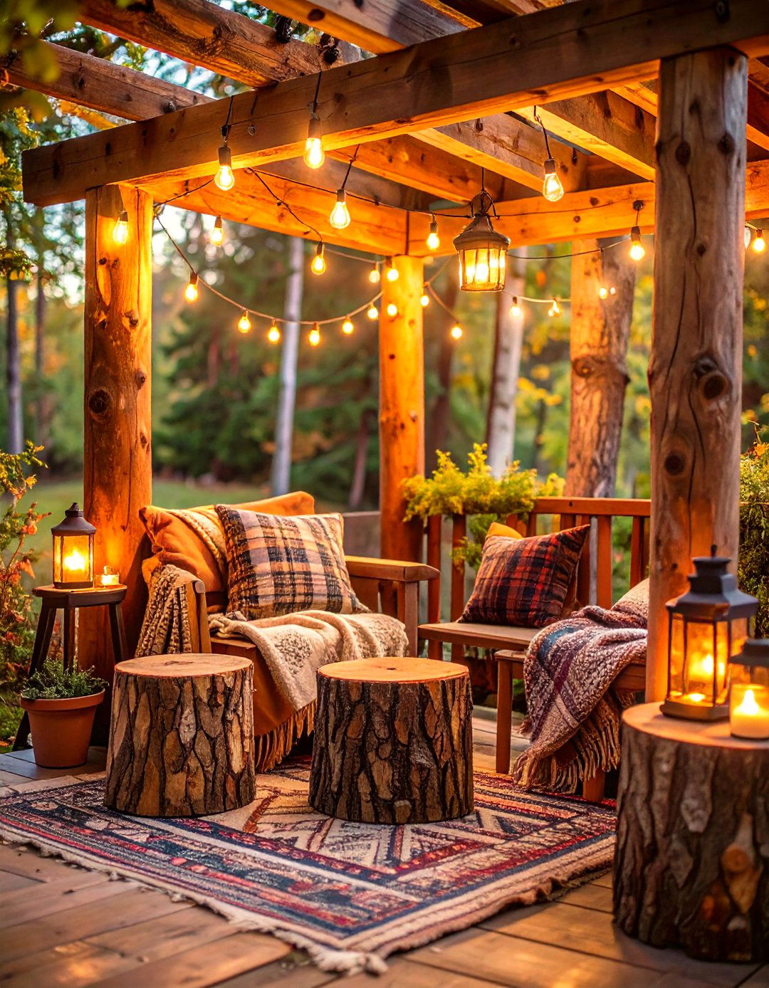 Rustic Cabin Feel Reading Nook - 25 outdoor reading nook ideas