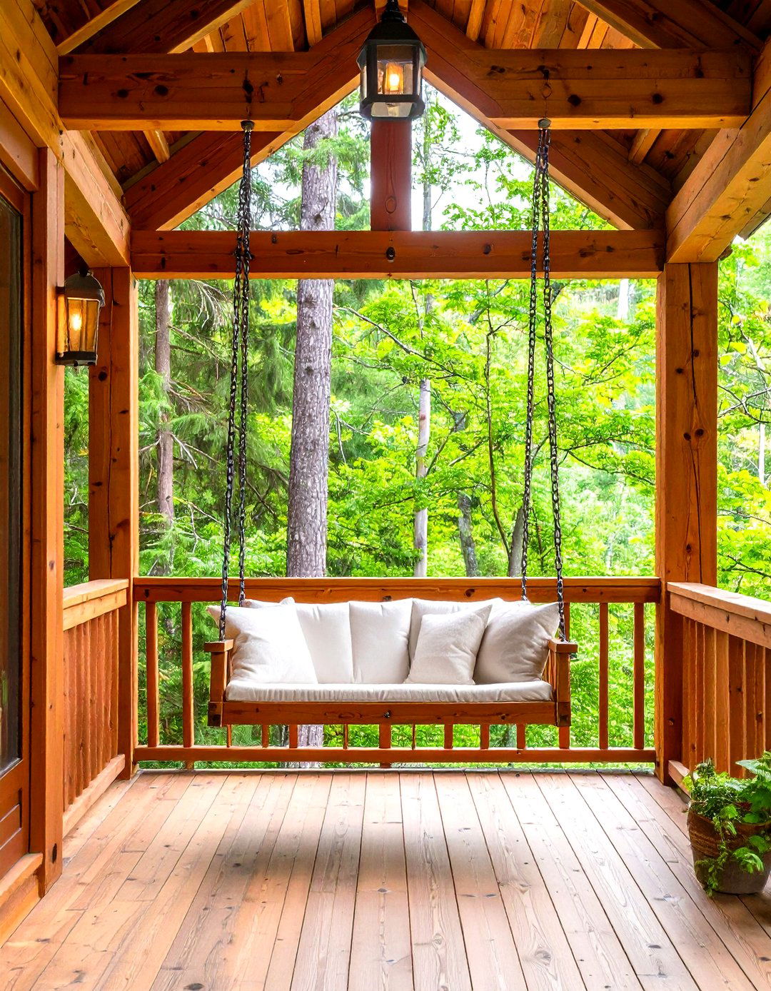 Rustic Cedar A Frame with Balcony Swing - 25 a frame house with balcony