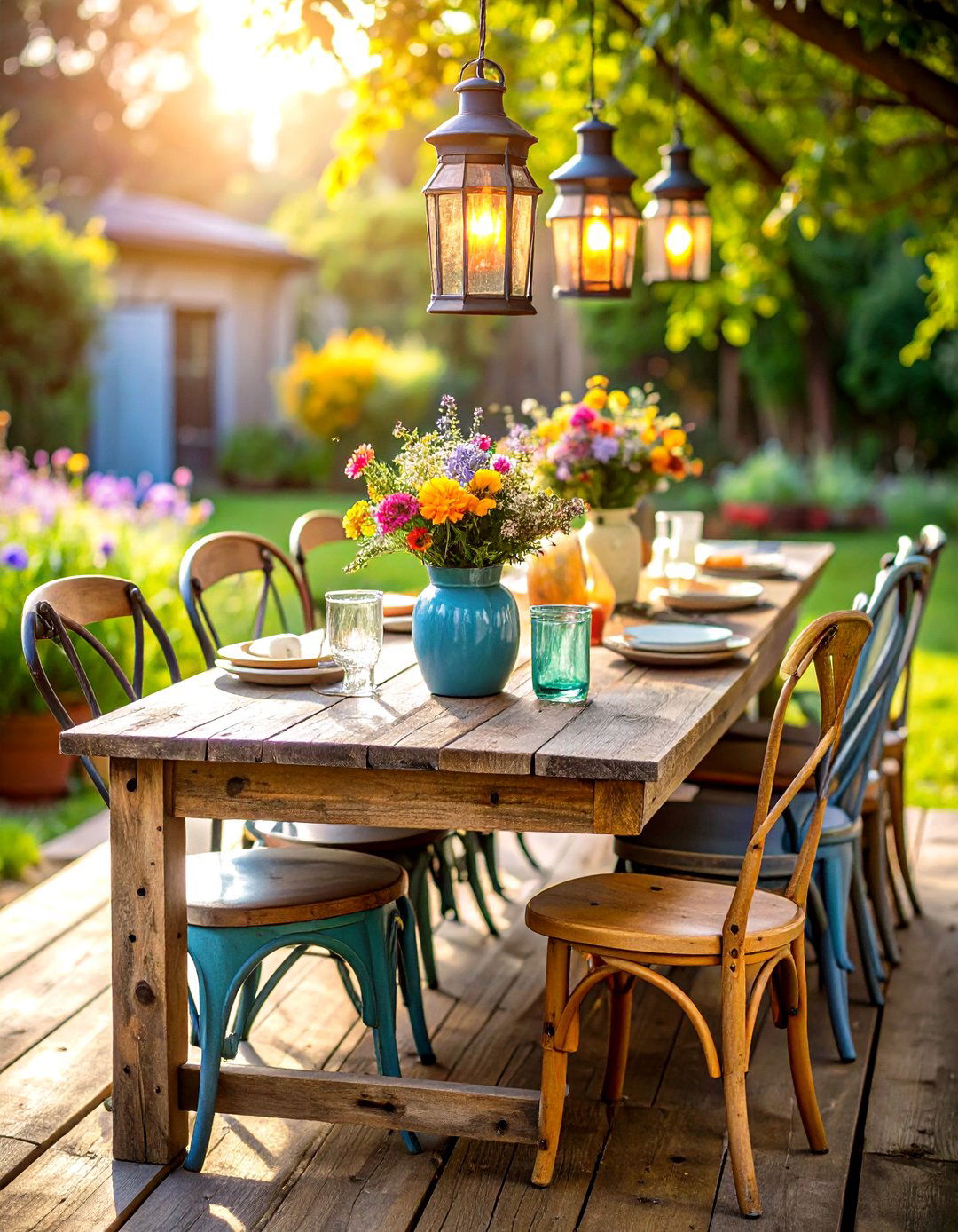 Rustic Farmhouse Table Al Fresco - 25 outdoor dining area ideas