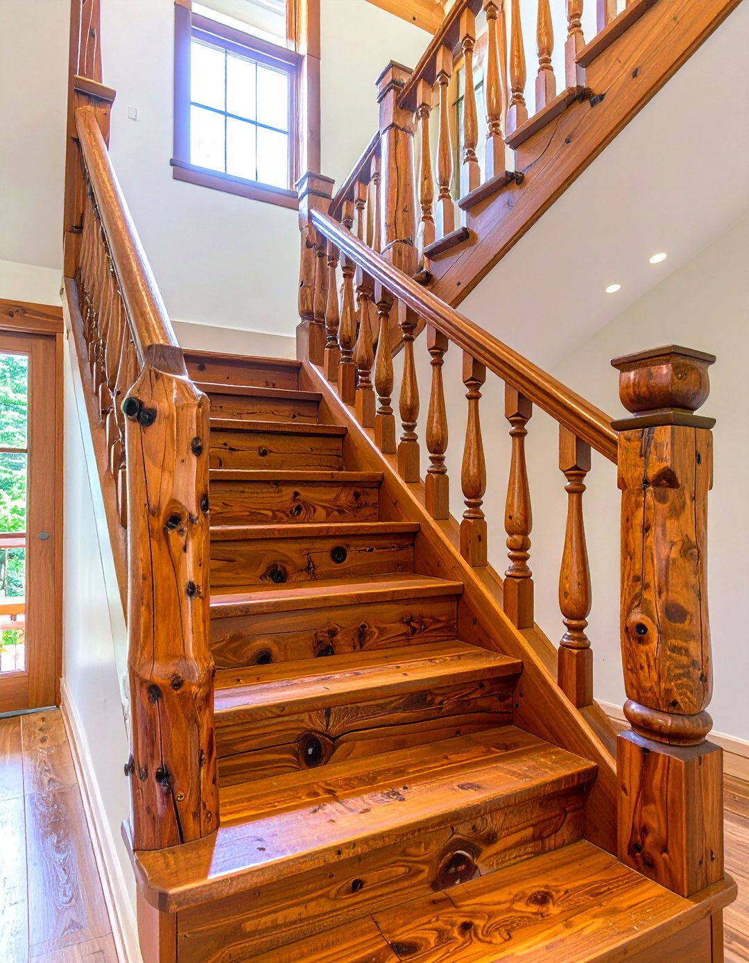Rustic Log Stair Railing - 25 farmhouse rustic stair railing ideas