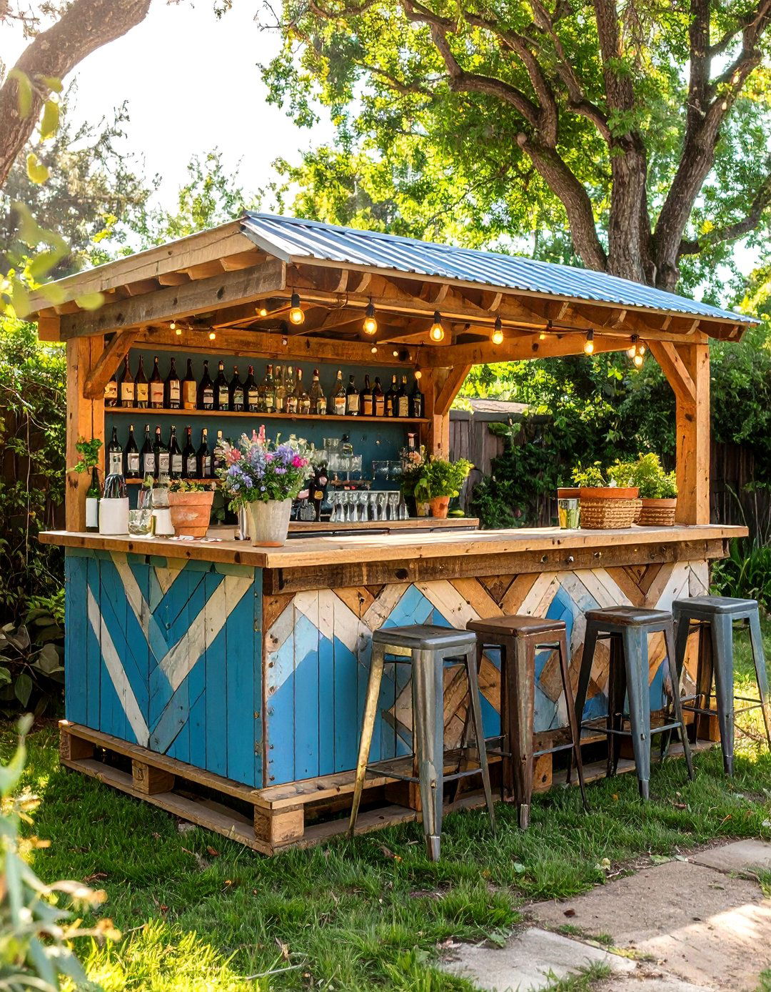 Rustic Pallet Outdoor Bar - 25 pallet furniture ideas