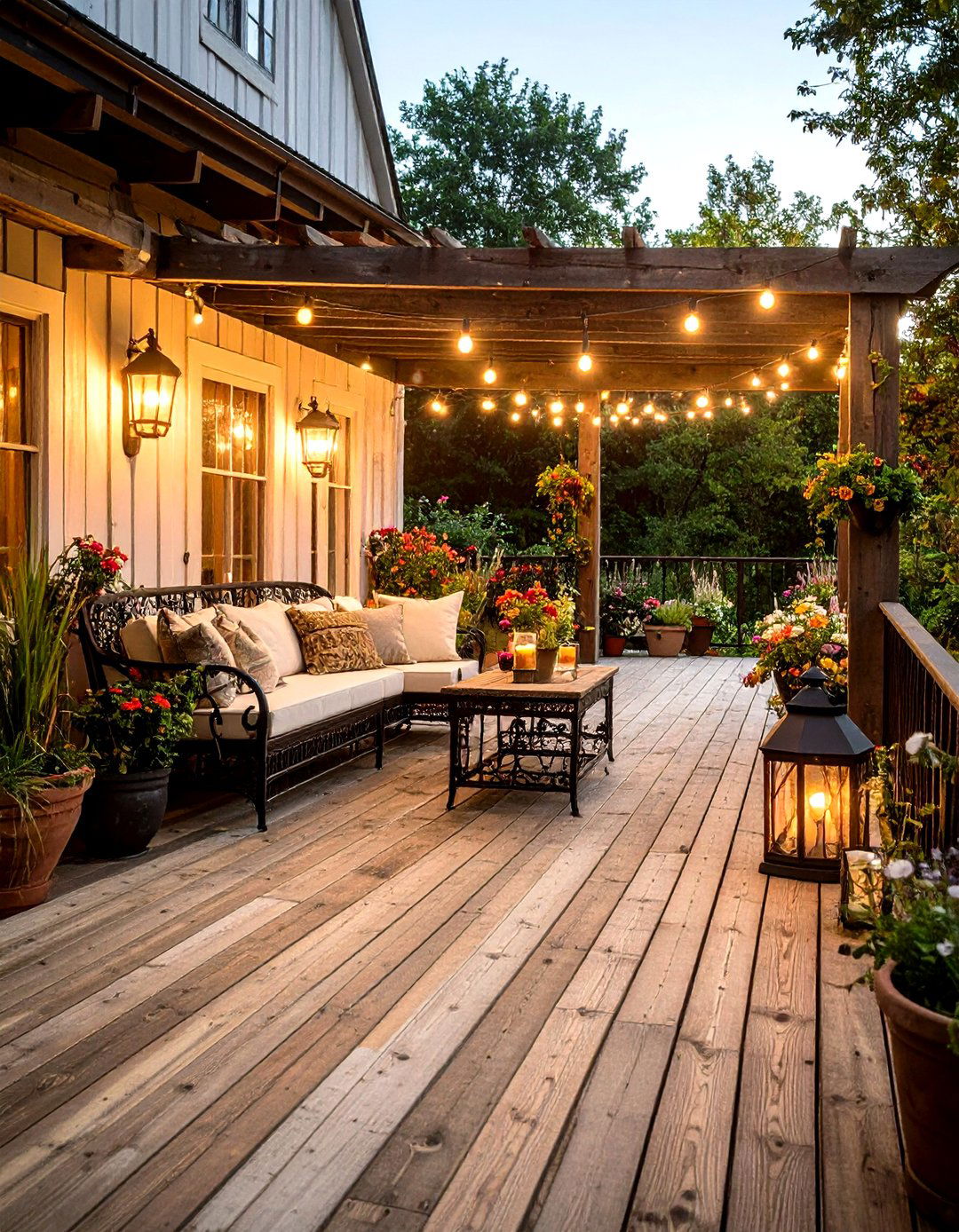 Rustic Reclaimed Wood Patio Deck for Storybook Charm - 25 patio deck ideas
