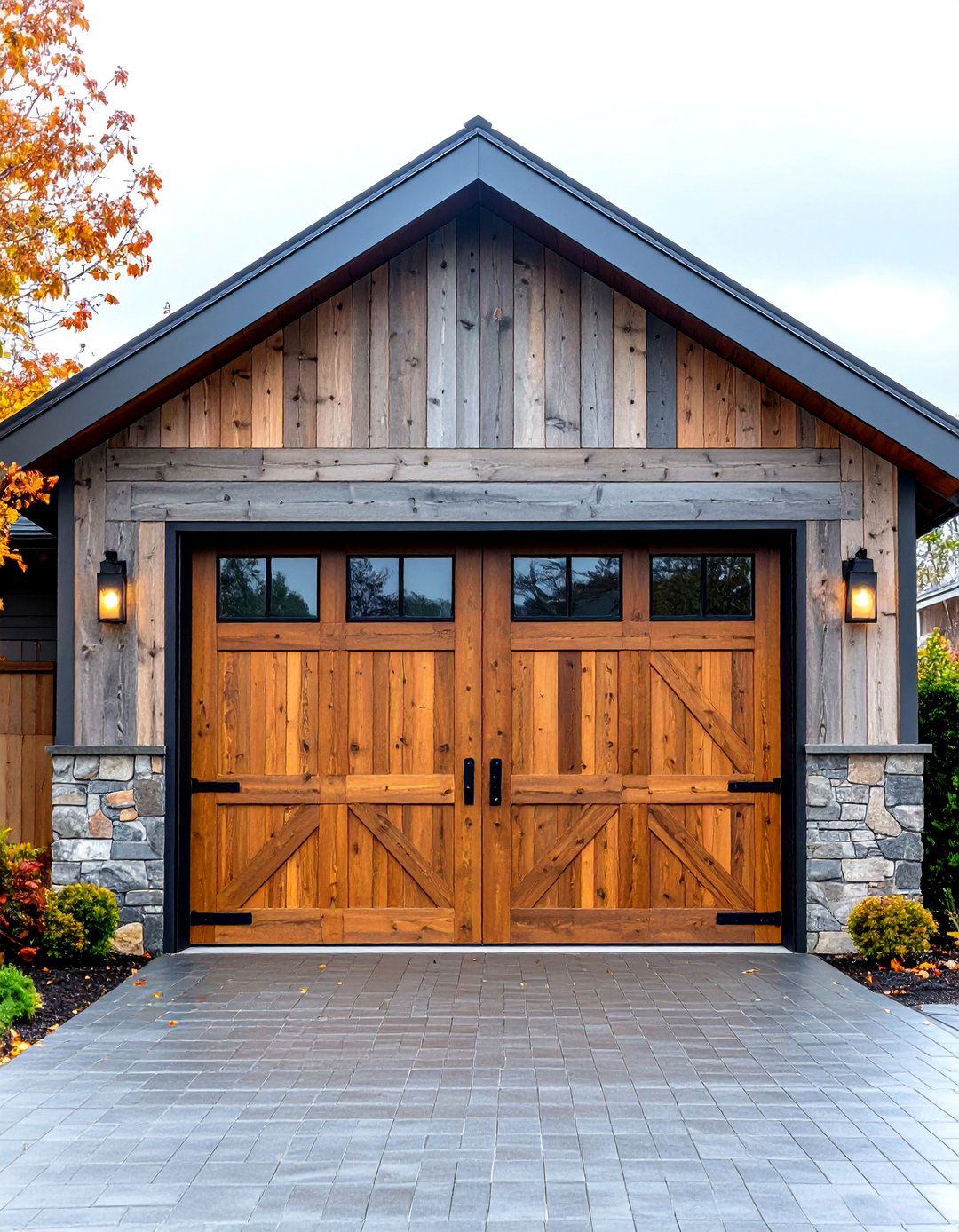Rustic Reclaimed Wood Surround - 25 exterior garage door trim ideas