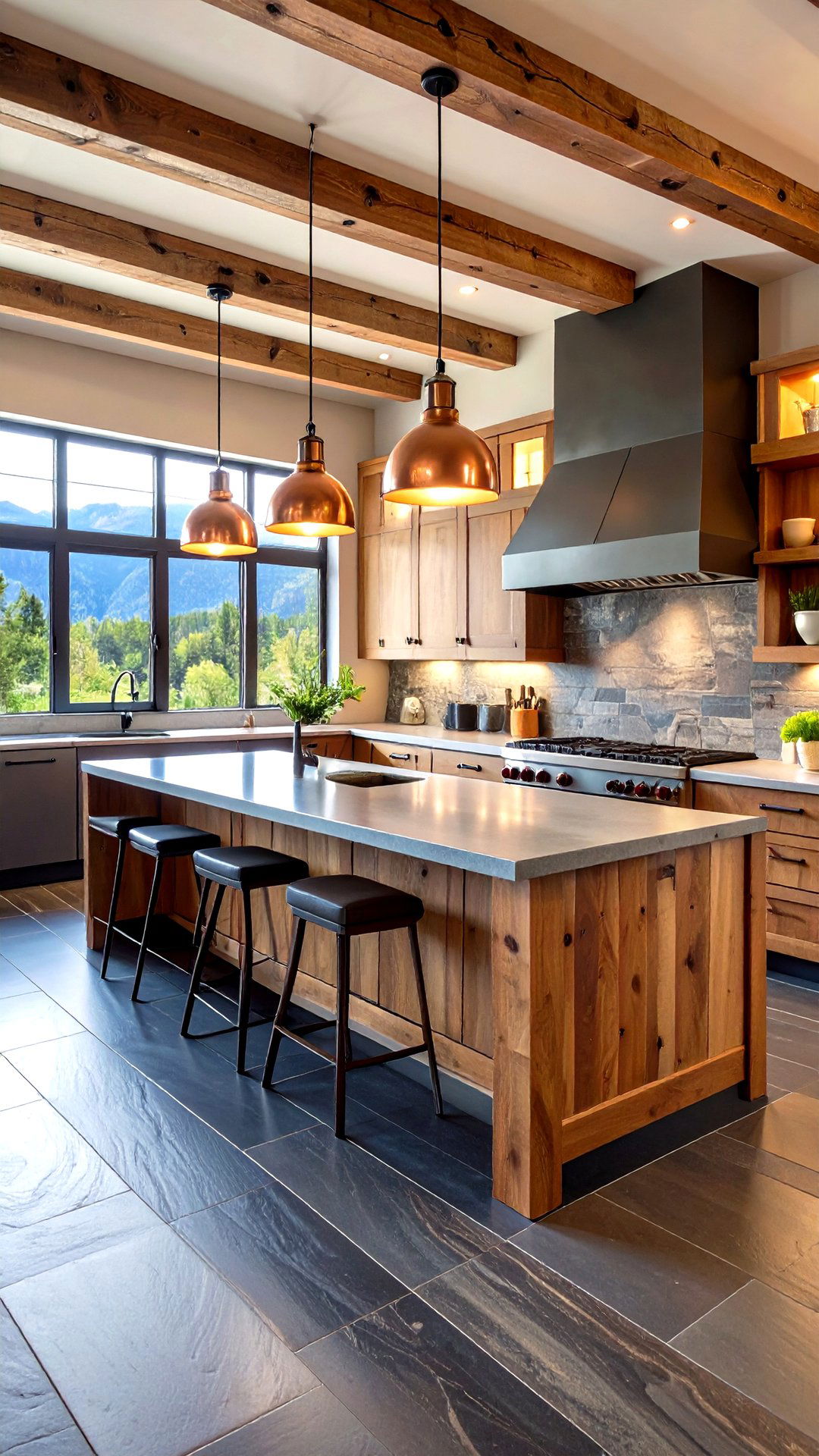 Rustic Slate and Radiant Heat - 25 black floor kitchen ideas