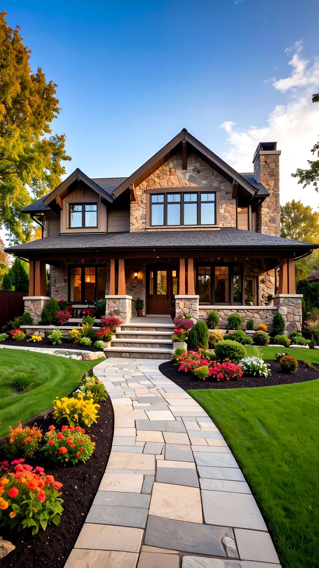 Rustic Stone Veneer Gives the House Exterior Timeless Weight - 25 aesthetic house exterior ideas