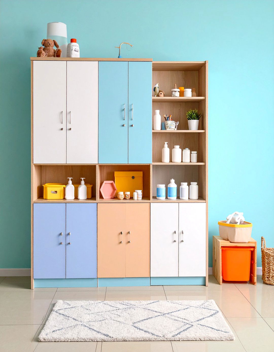 Safety Topped Tall Cabinet - 25 nursery storage ideas