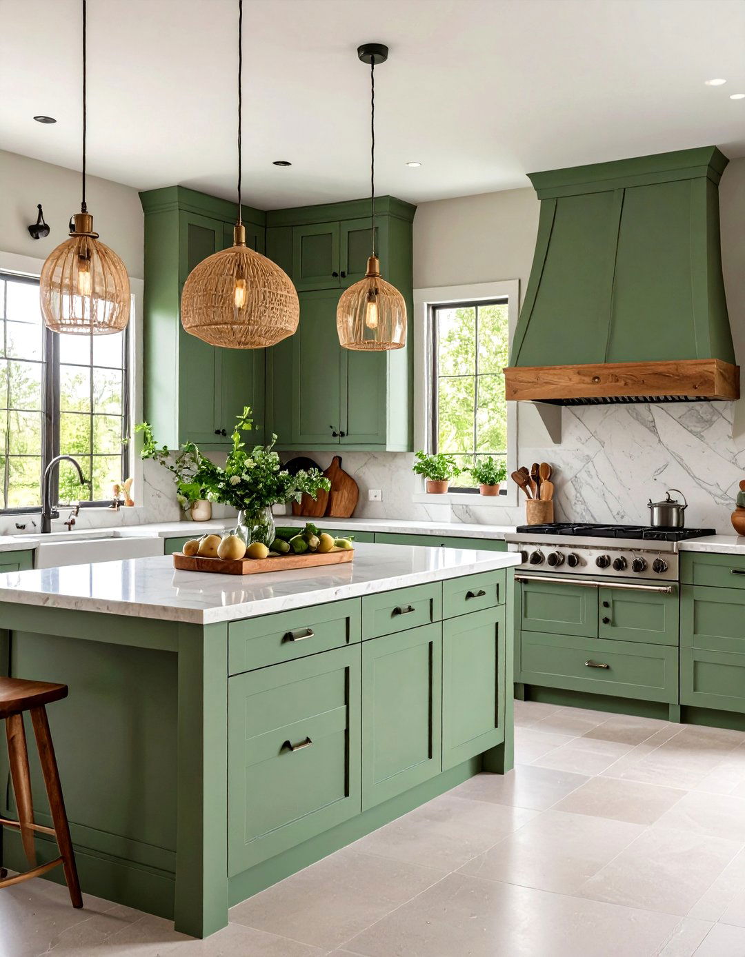 Sage Green Cabinetry - 25 painting kitchen cabinet ideas