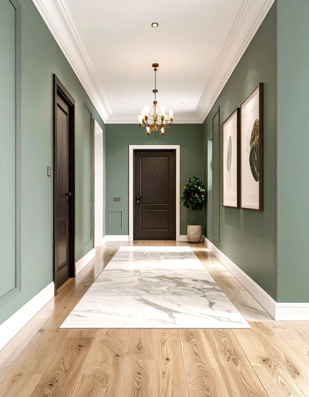 Sage Green Hallway as the New Neutral - 25 green hallway ideas