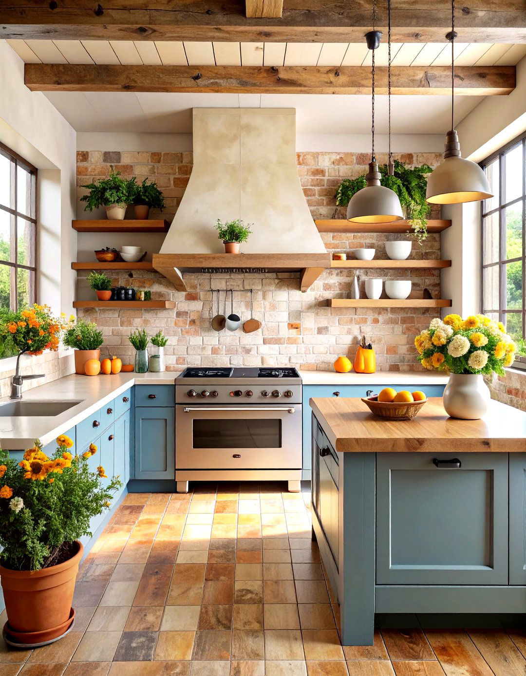 Salvaged Stone or Brick Backsplashes Tell a Story - 25 organic kitchen design ideas