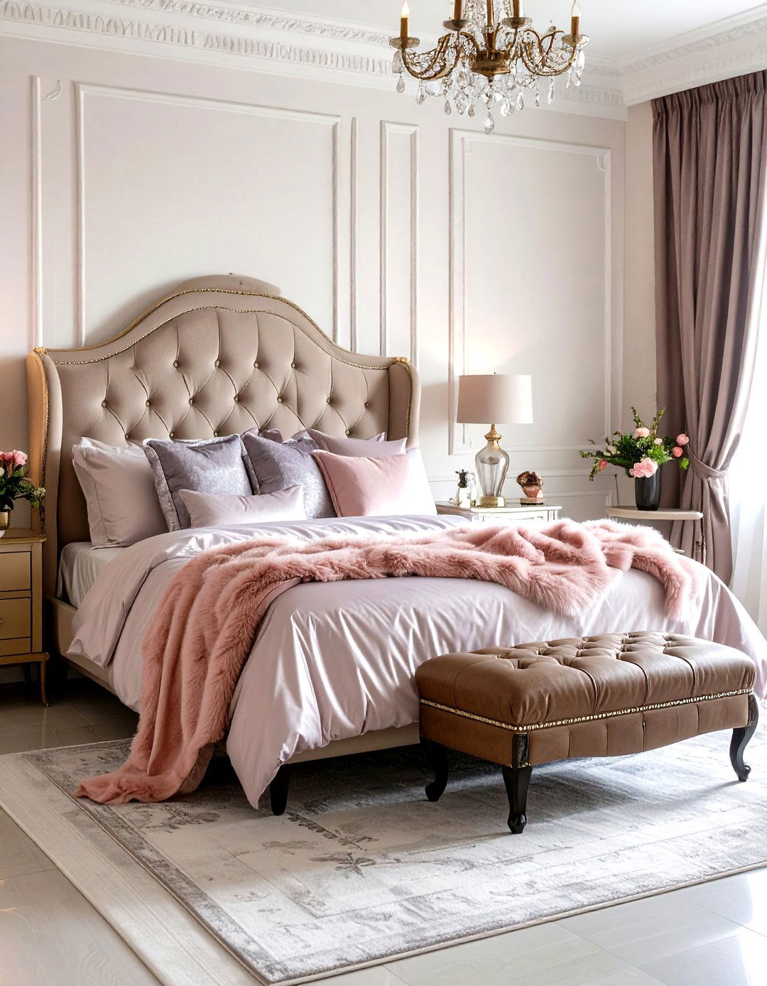 Satin vs Faux Fur Texture Play - 25 pastel goth bedroom ideas