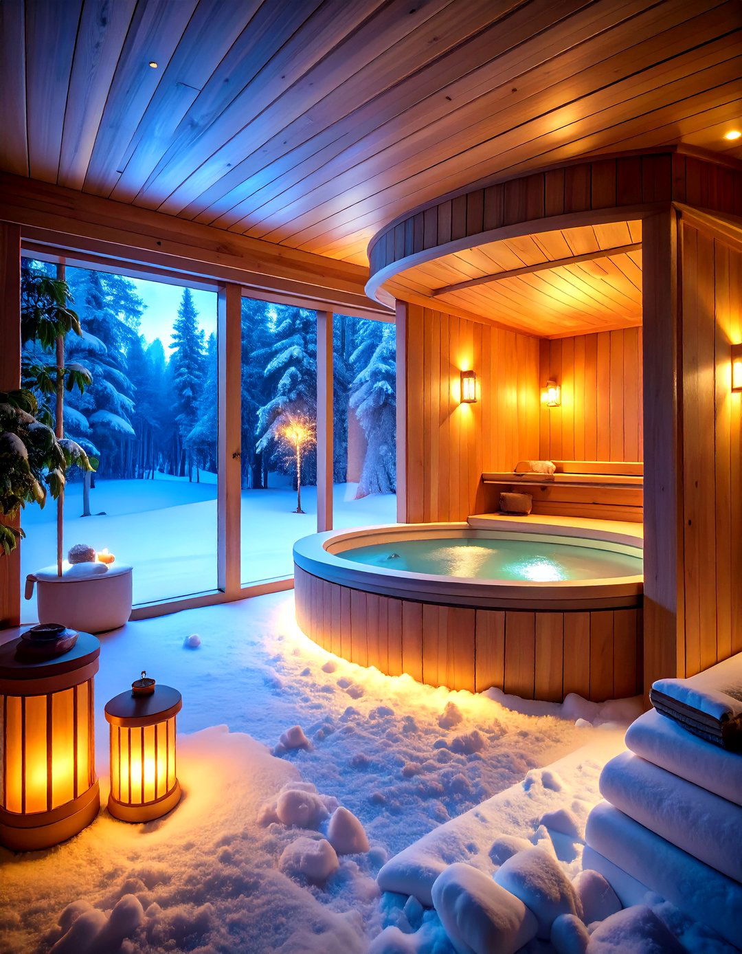 Sauna With Adjoining Snow Room Cool Down - 25 outdoor sauna ideas