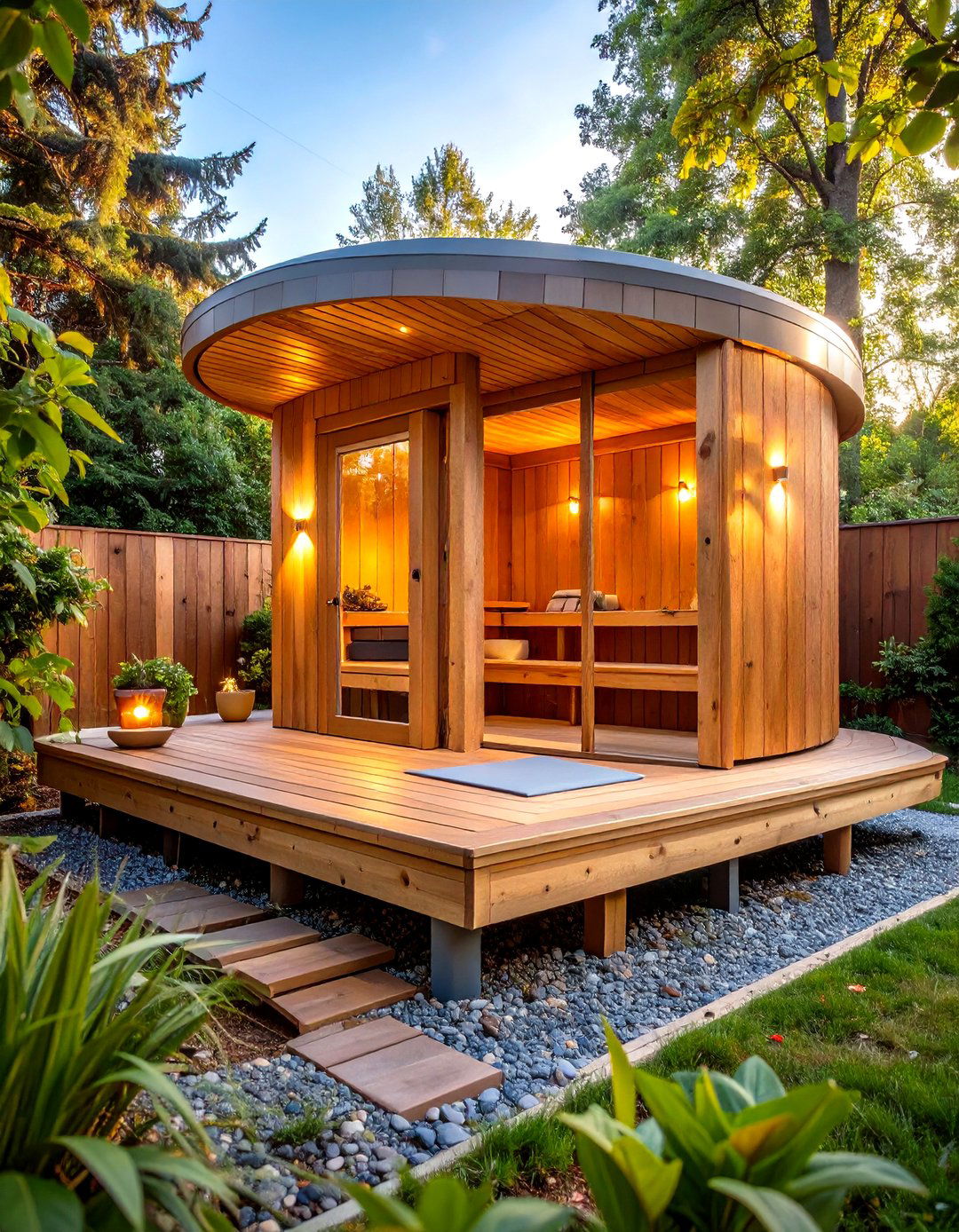 Sauna With Wraparound Deck for Yoga and Lounging - 25 outdoor sauna ideas