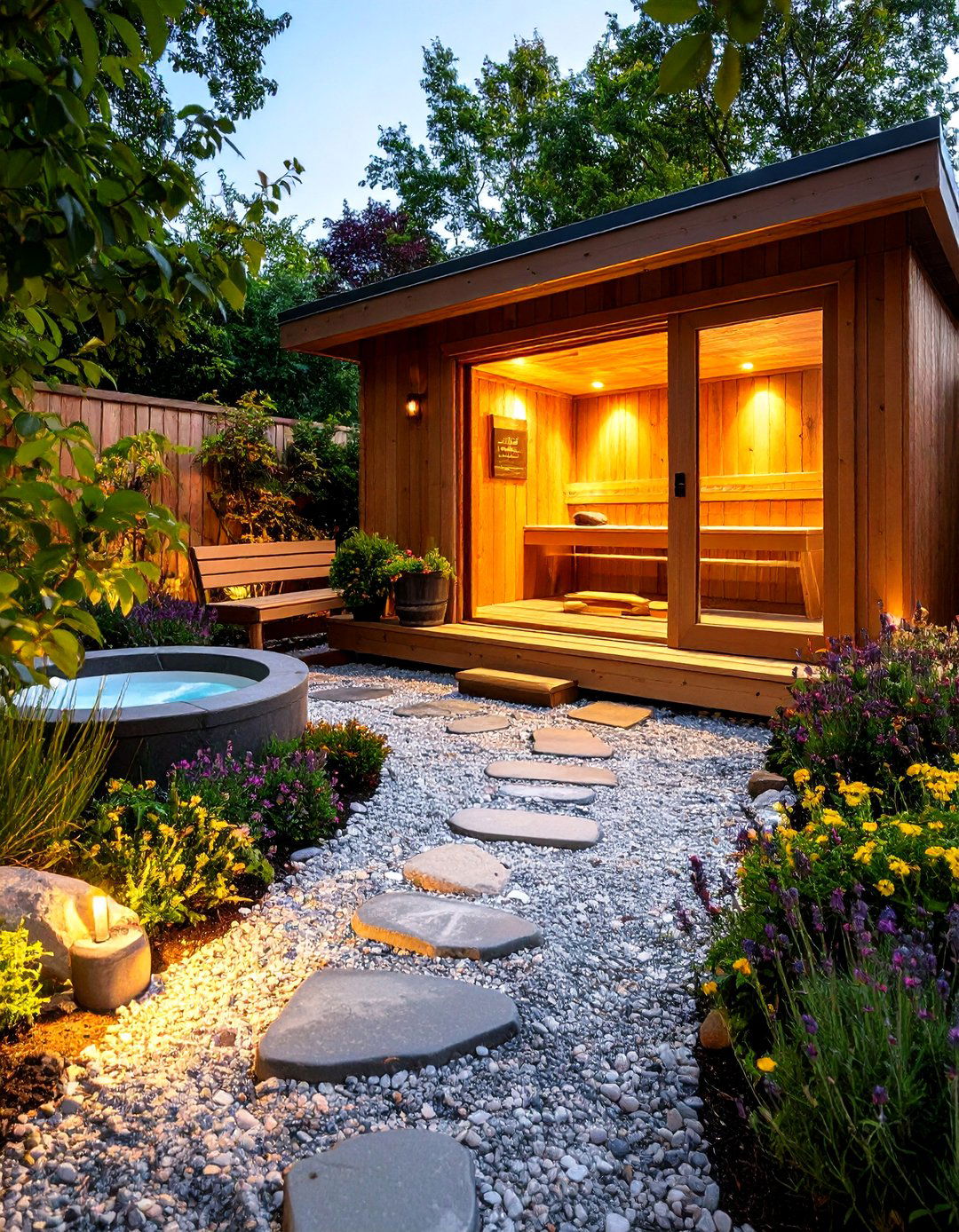Sauna on a Wellness Circuit Path - 25 outdoor sauna ideas