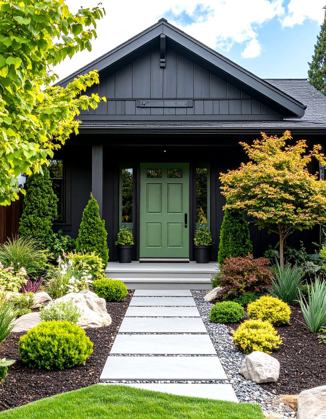 Saybrook Sage HC Chalky Green Paint Color for Natural Calm - 25 paint colors for a modern black house with cedar accents