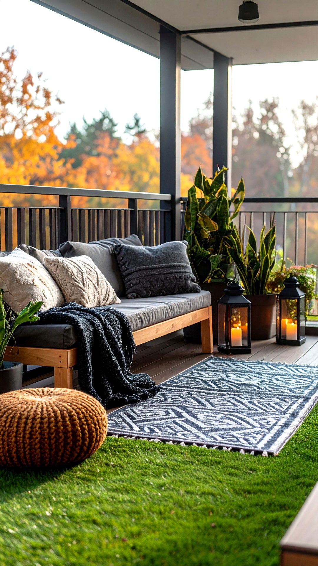 Scandinavian Minimal Patch of Calm - 25 artificial grass balcony design
