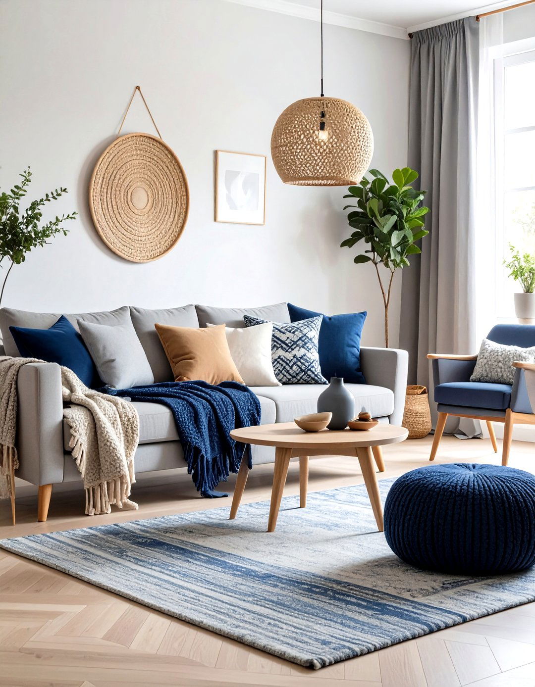 Scandinavian Minimalism Navy Edition - 25 navy blue and grey living room ideas