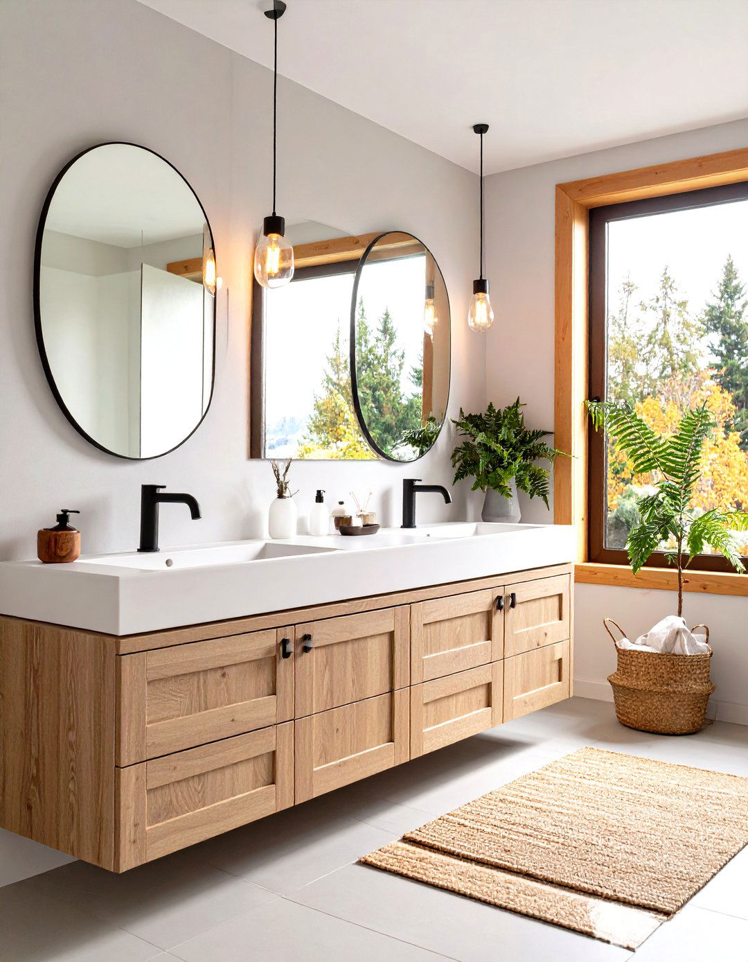 Scandinavian Minimalist Bathroom Calm - 25 bathroom with black fixtures