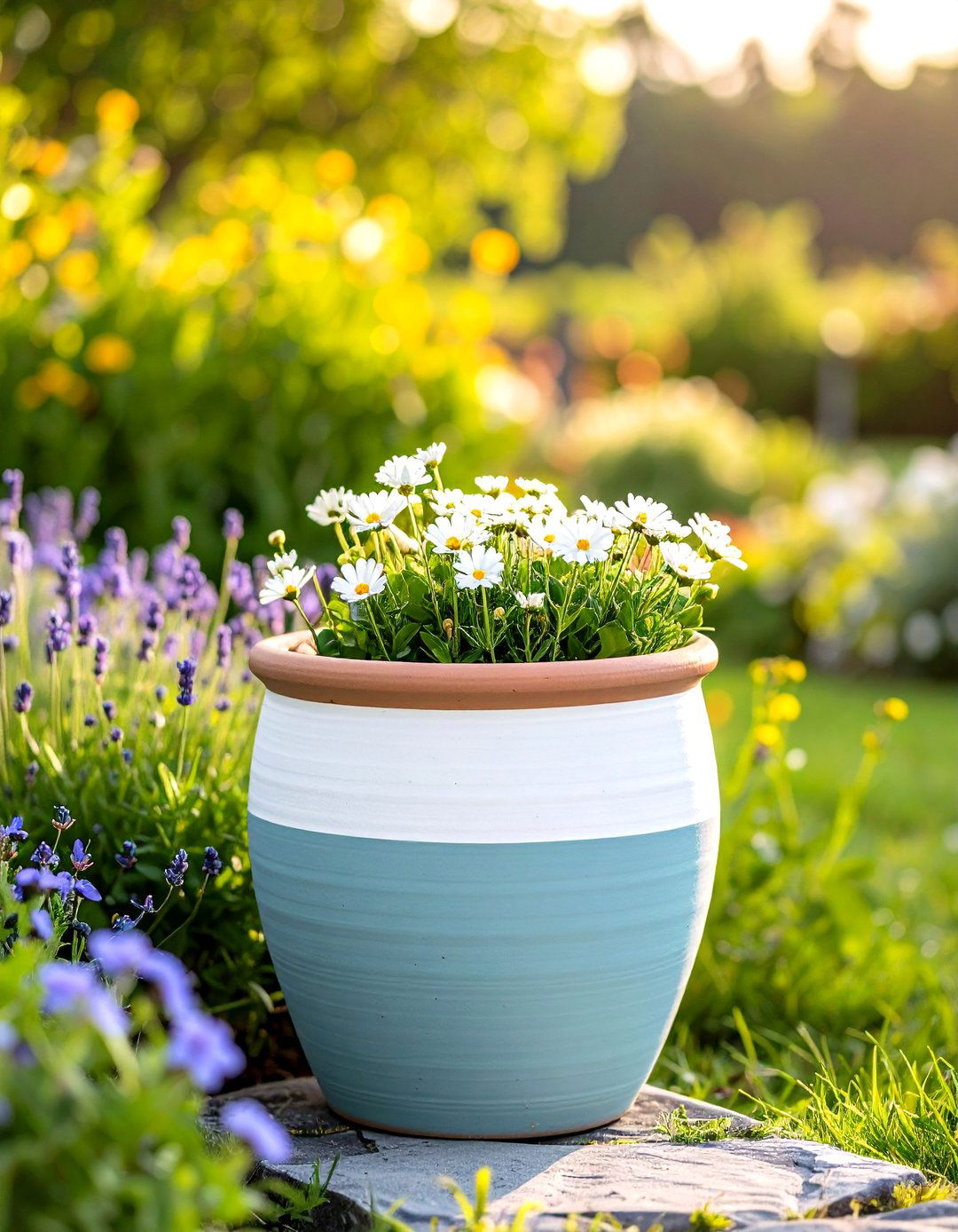 Scandinavian Pastel Painted Pot - 25 painted pot ideas