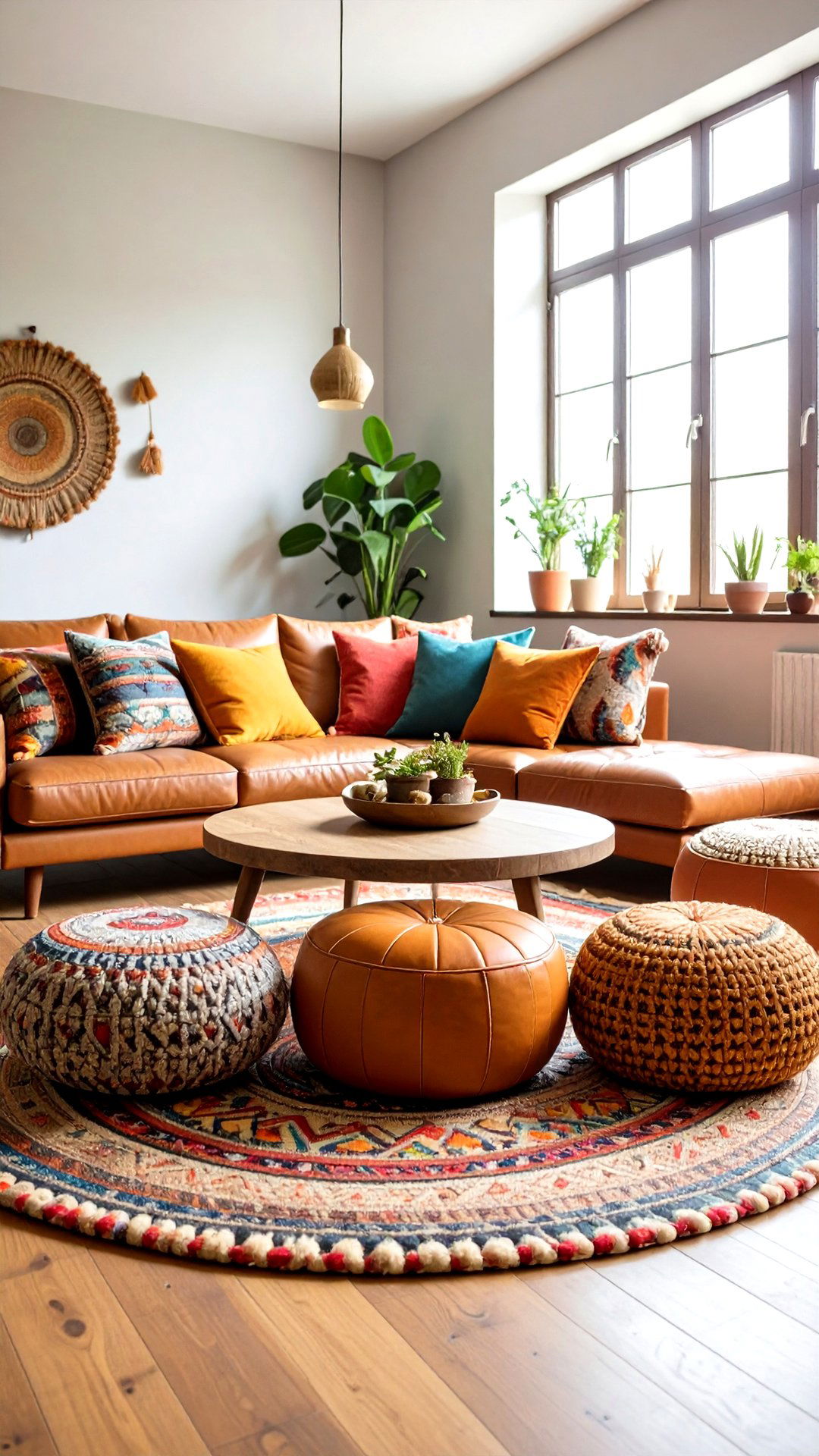 Scatter Modular Poufs for Low Seating in the Boho Living Room - 25 colorful boho living room ideas
