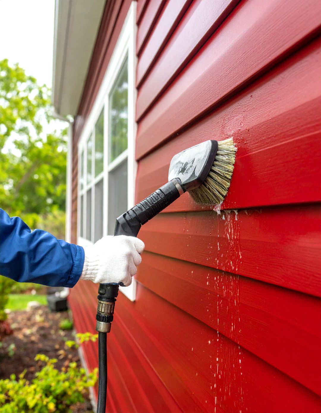 Scheduled Soft Wash Keeps Red Vinyl Vibrant - 25 dark red house exterior ideas