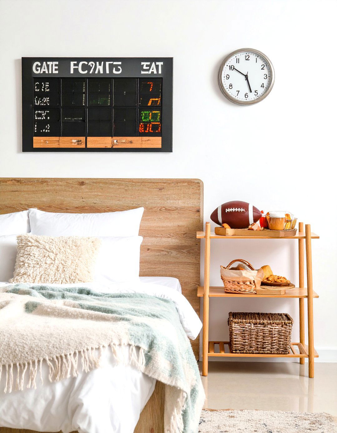 Scoreboard Wall Clock to Keep the Countdown - 25 football room decor ideas