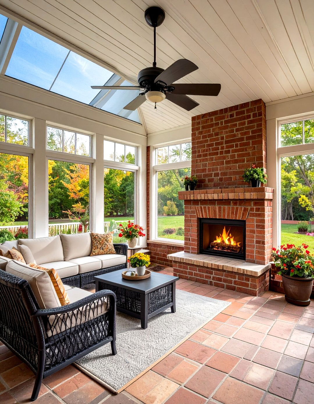Screened Brick Porch for Bug Free Evenings - 25 brick porch ideas