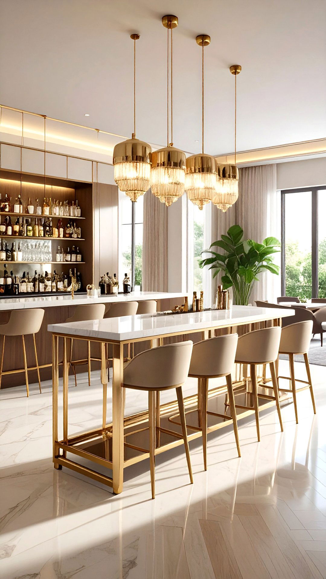 Sculptural Bar Cart as Functional Art in an Art Deco Dining Room - 25 art deco dining room ideas