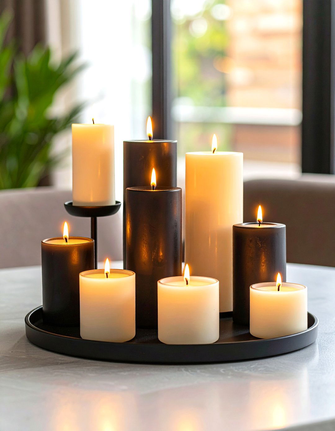 Sculptural Candle Grouping for Dining Table Ambiance - 25 dining table decor ideas