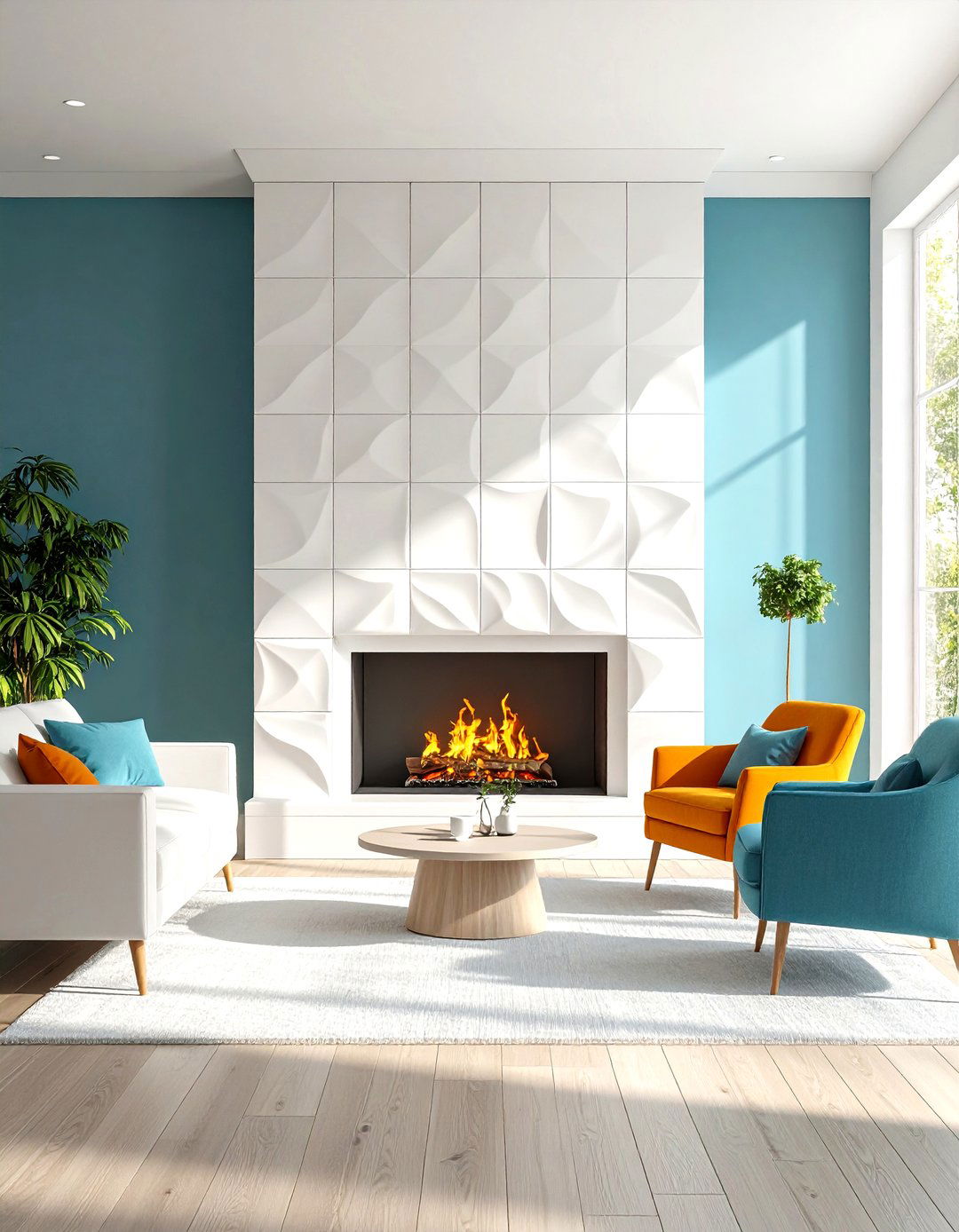 Sculptural D Ceramic Tile Fireplace Backsplash Adds Shadow Play - 25 fireplace backsplash ideas