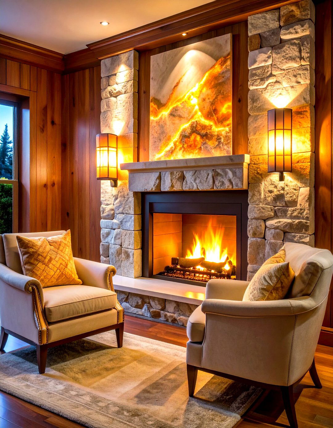 Sculptural Stone Fireplace Sconces as Functional Art - 25 fireplace sconces ideas