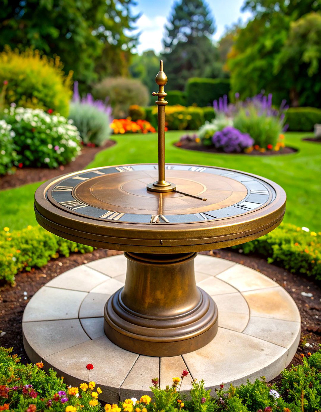 Sculptural Sundial Garden Focal Point - 25 Garden Focal Point Ideas