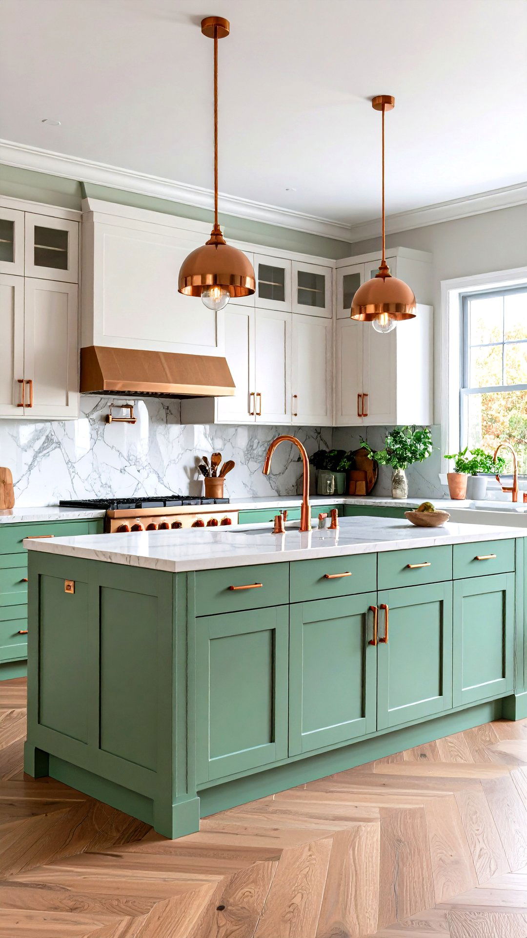 Seafoam Green and Copper Color Pairing - 25 art deco kitchen ideas