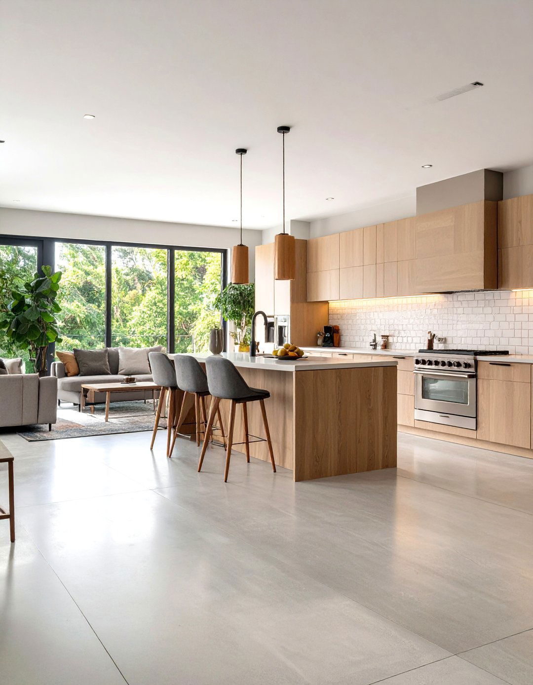 Seamless Flooring Flow - 25 open kitchen living room ideas