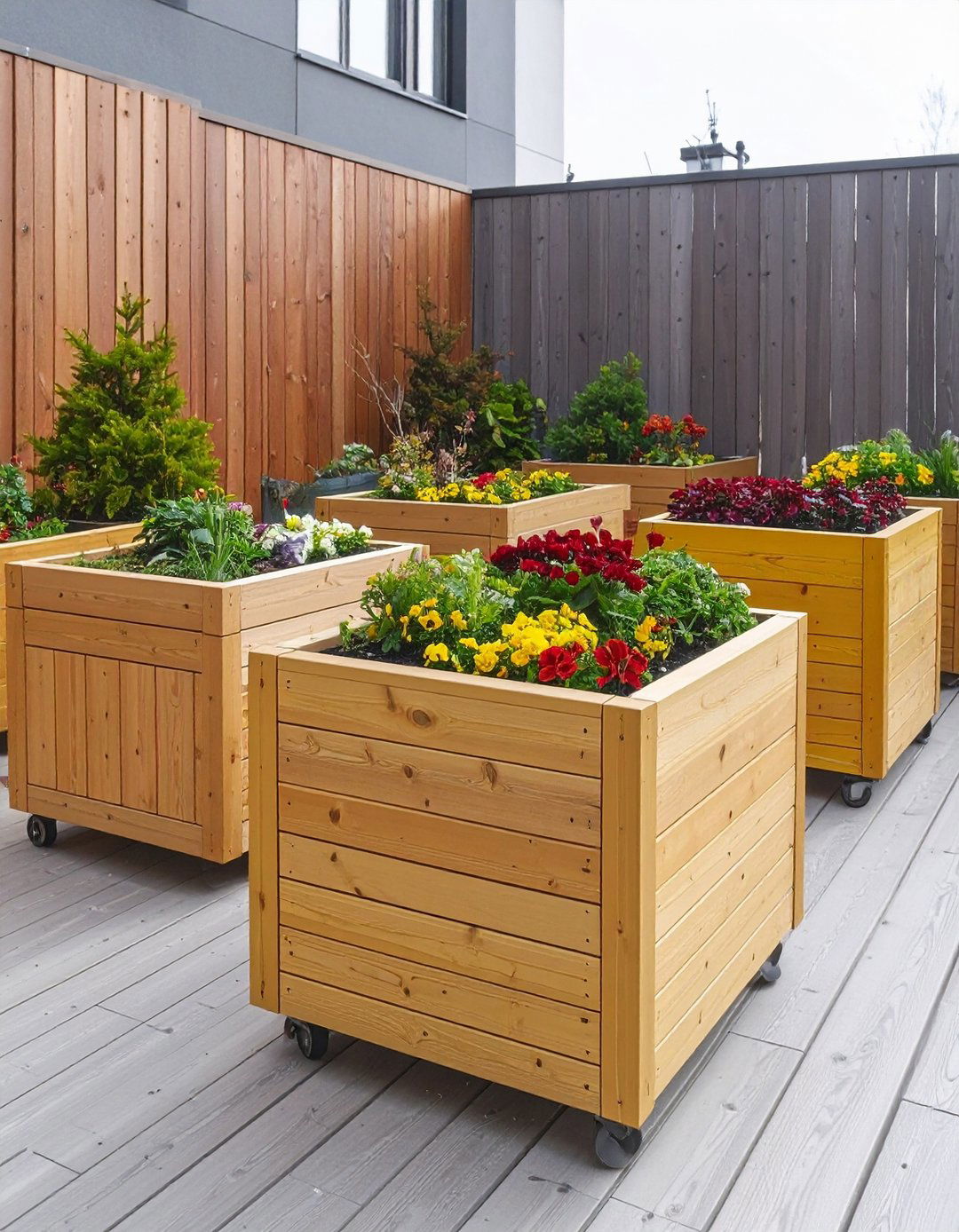 Seasonal Colour Swap Courtyard Planters - 25 courtyard ideas