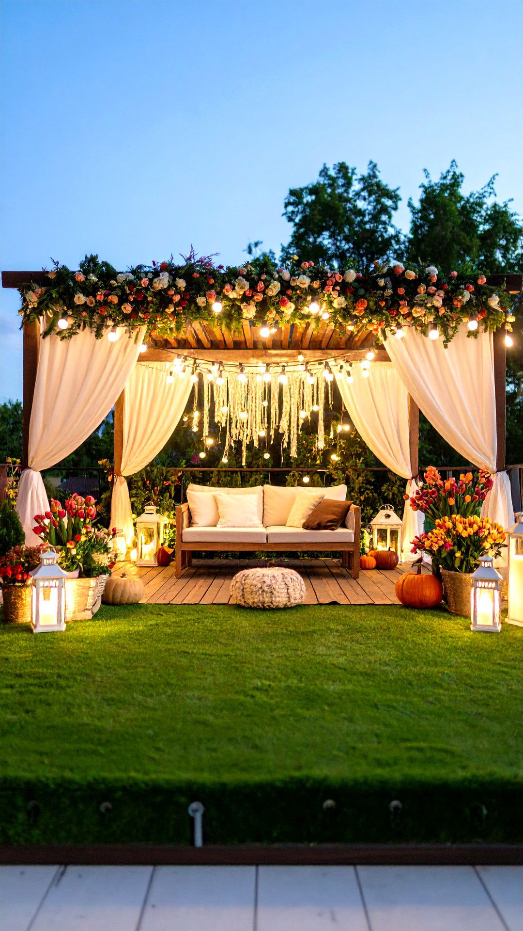 Seasonal Decor Backdrop for Celebrations - 25 artificial grass balcony design