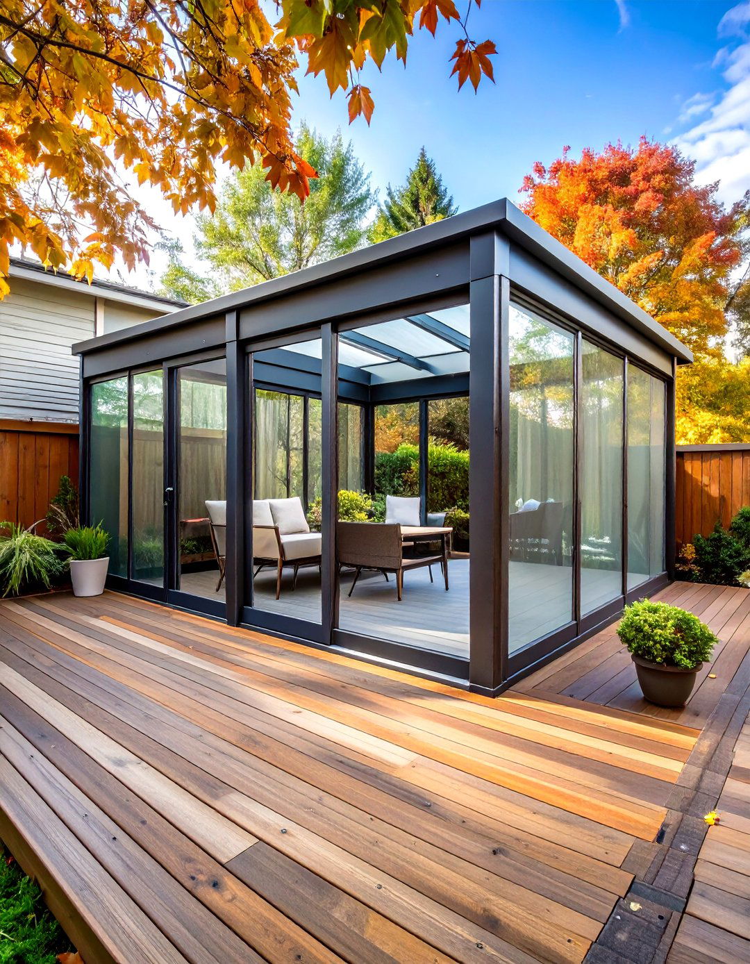 Seasonal Screen In Patio Deck Using Modular Panels - 25 patio deck ideas