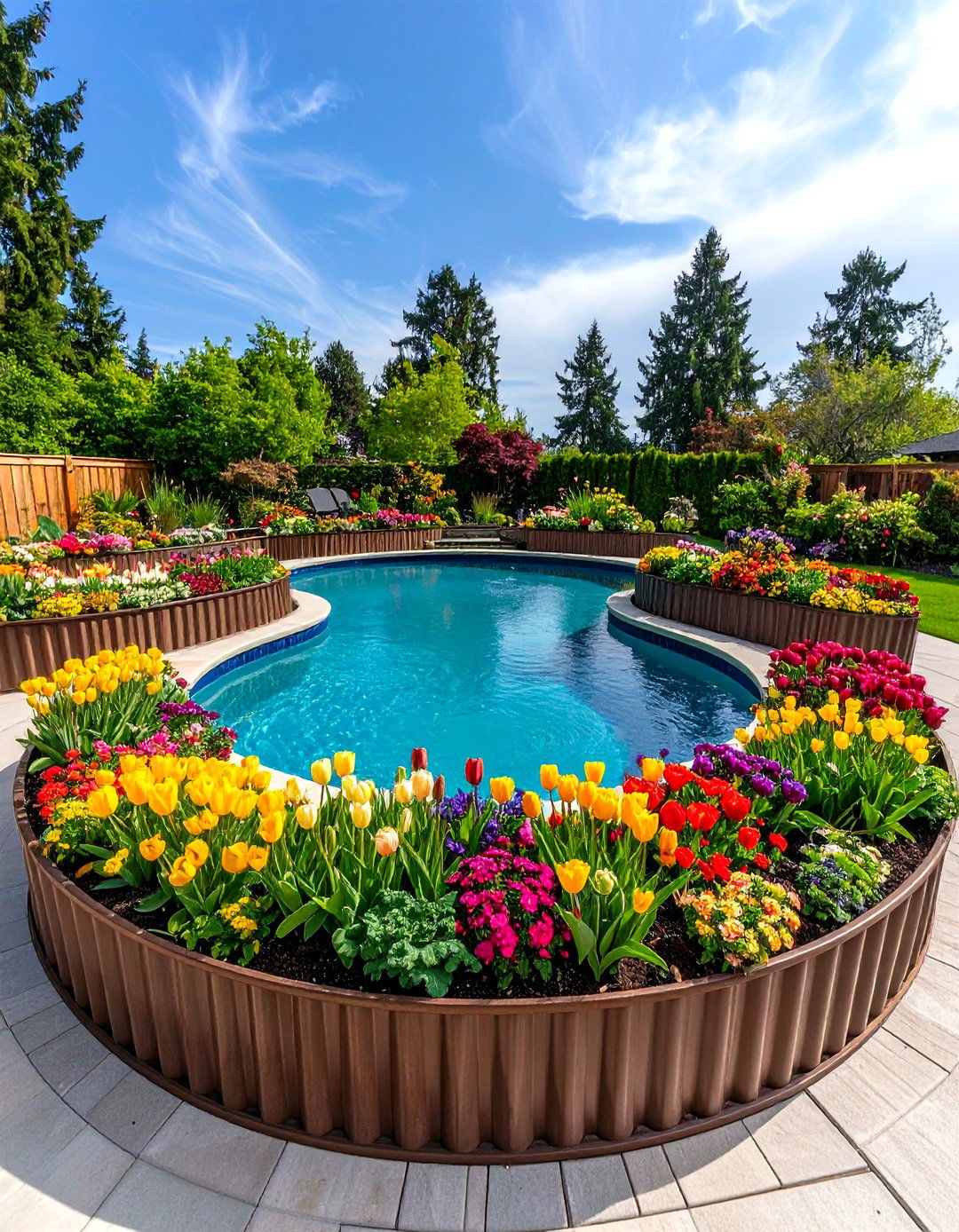 Seasonal Show Stopper Planter Rings for an Above Ground Pool - 25 above ground pool landscaping ideas