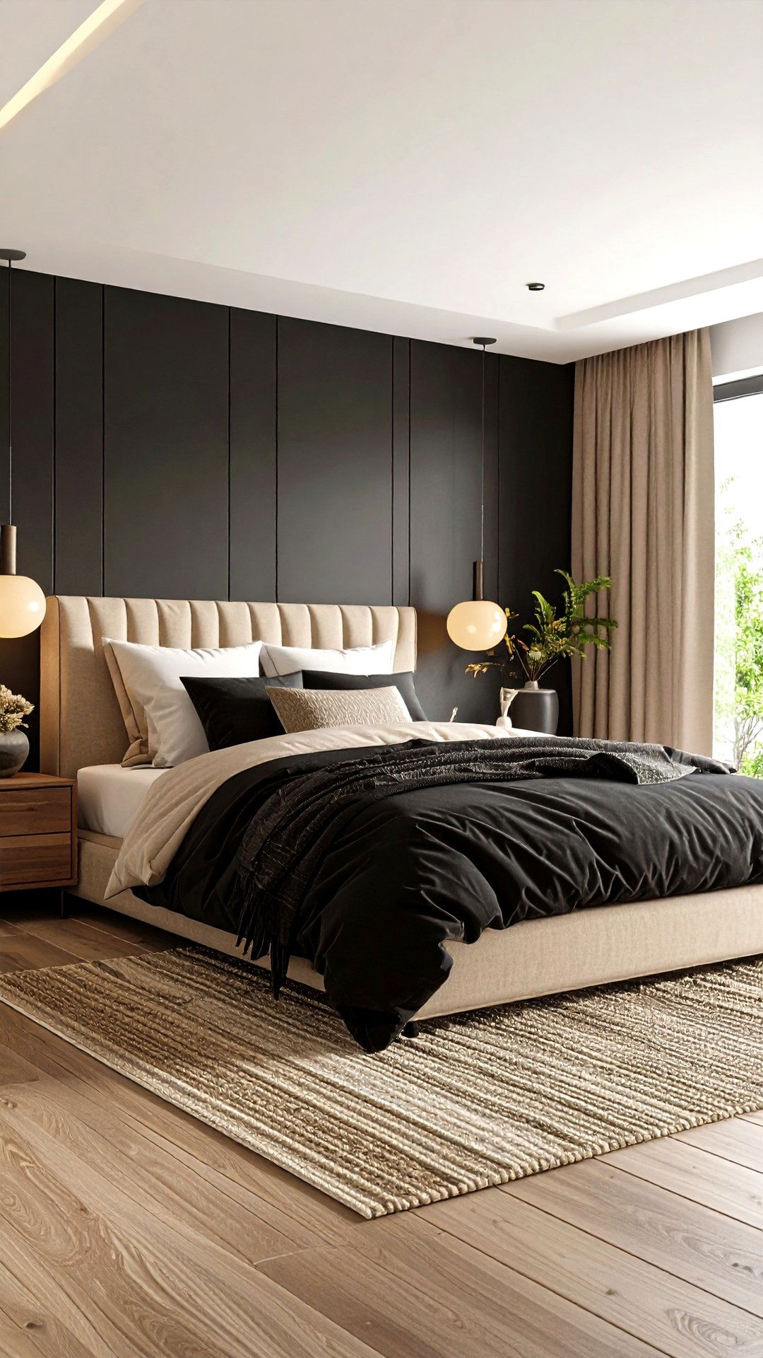 Seasonal Textile Capsule for a Black and Beige Bedroom - 25 black and beige bedroom design ideas