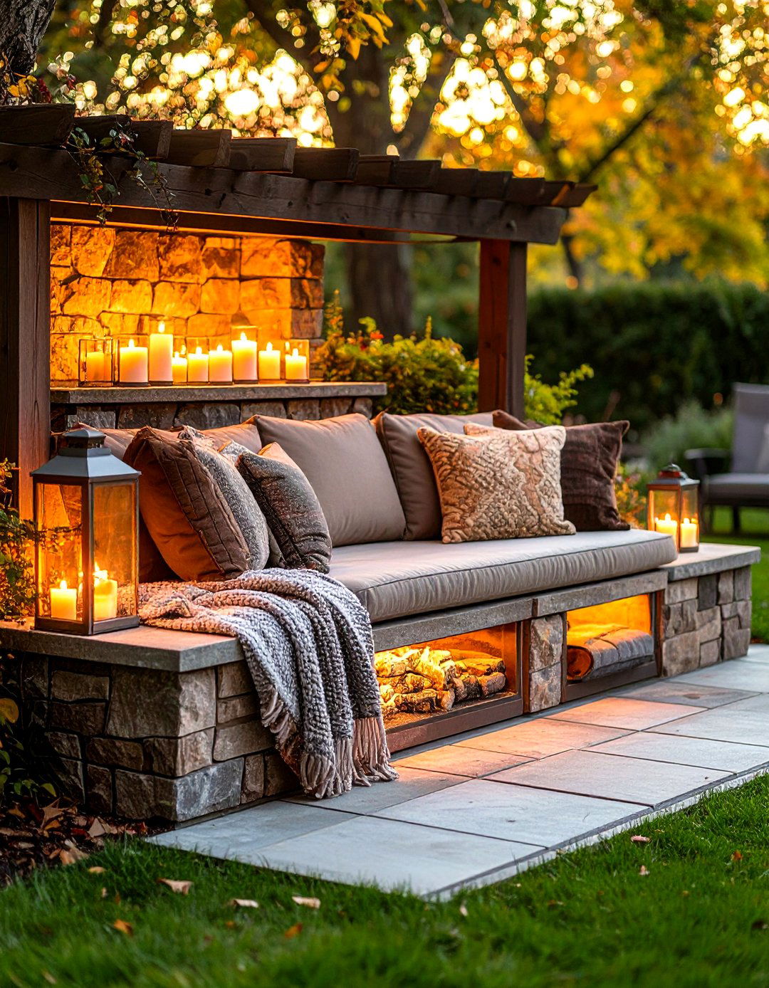 Seat Wall Outdoor Storage with Hidden Lids - 25 outdoor storage ideas