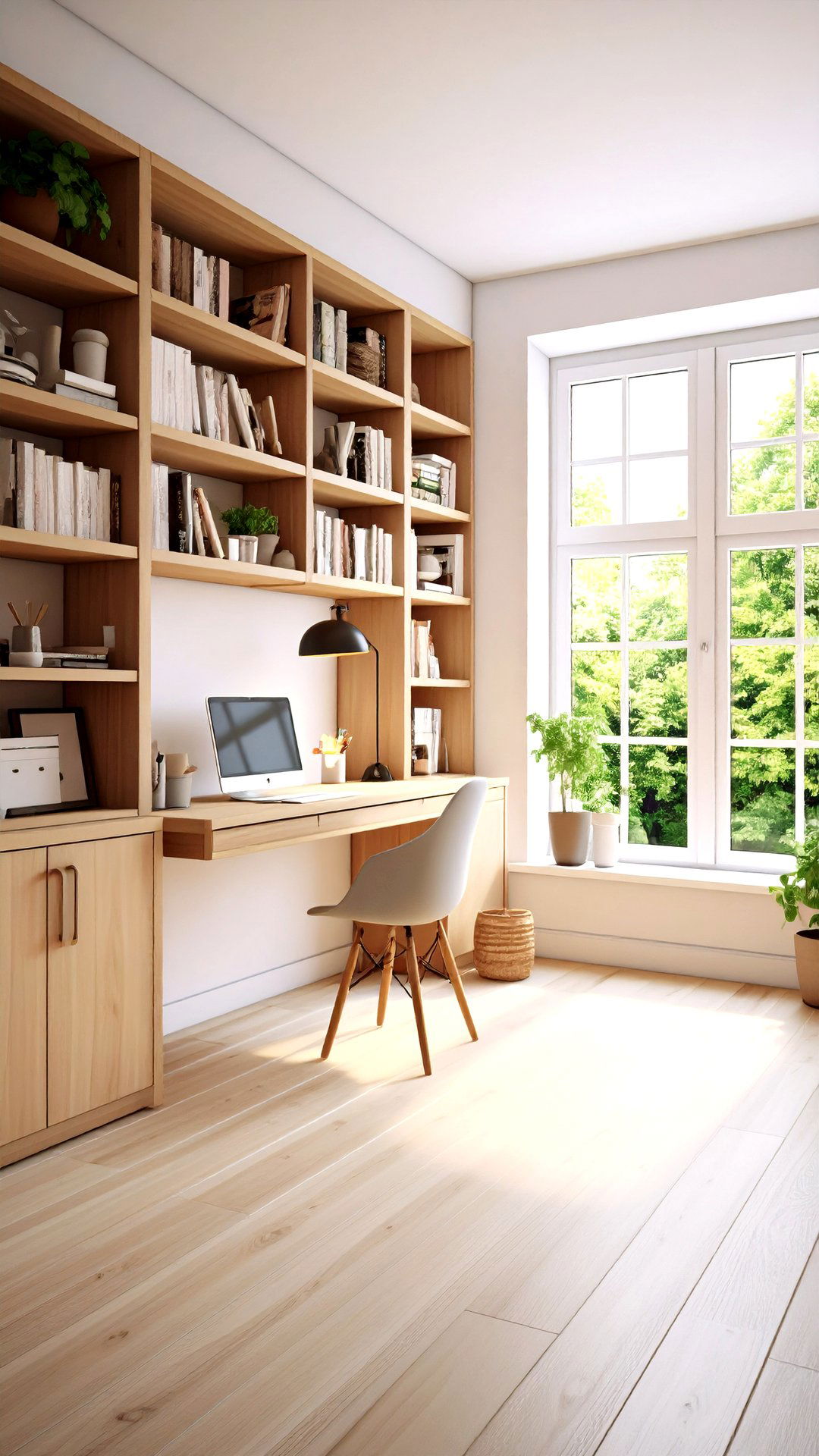 Secret Desk Bookcase Below a Sash Window - 25 bookcases around window design ideas