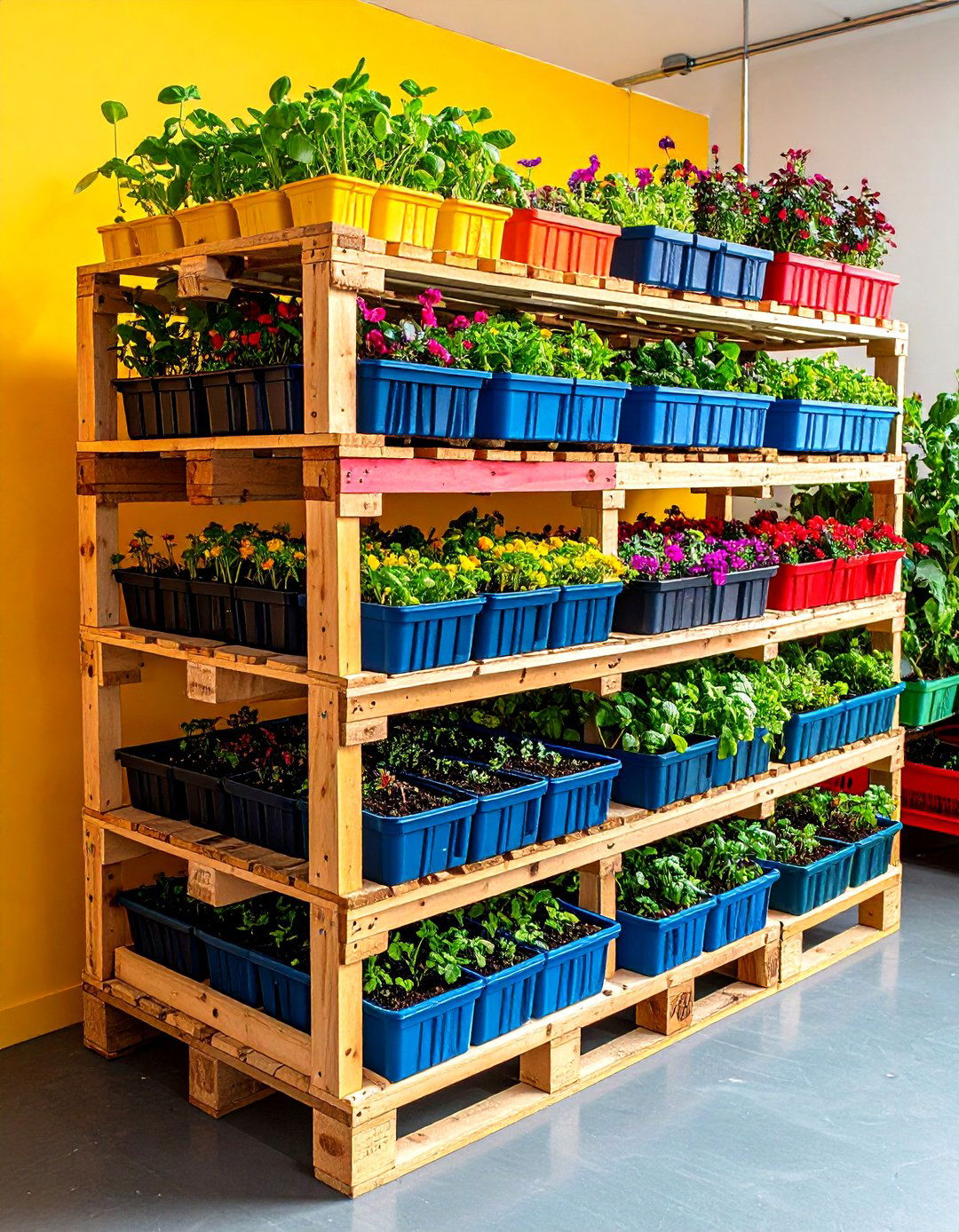 Seedling Nursery Shelf - 25 pallet garden ideas