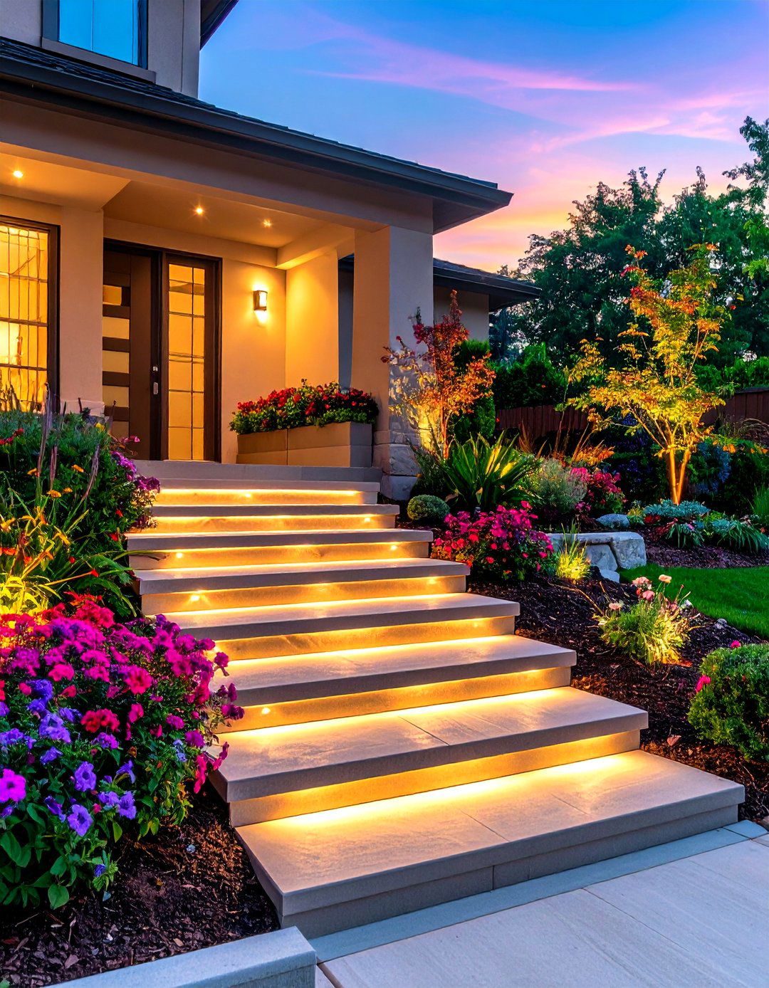 Sensor Activated LED Path Front Steps