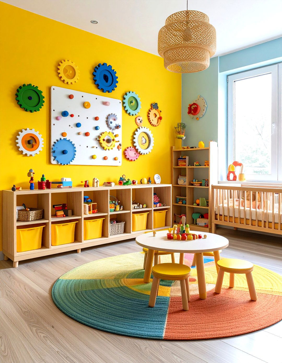 Sensory Activity Panel for Tactile Exploration - 25 nursery wall decor ideas