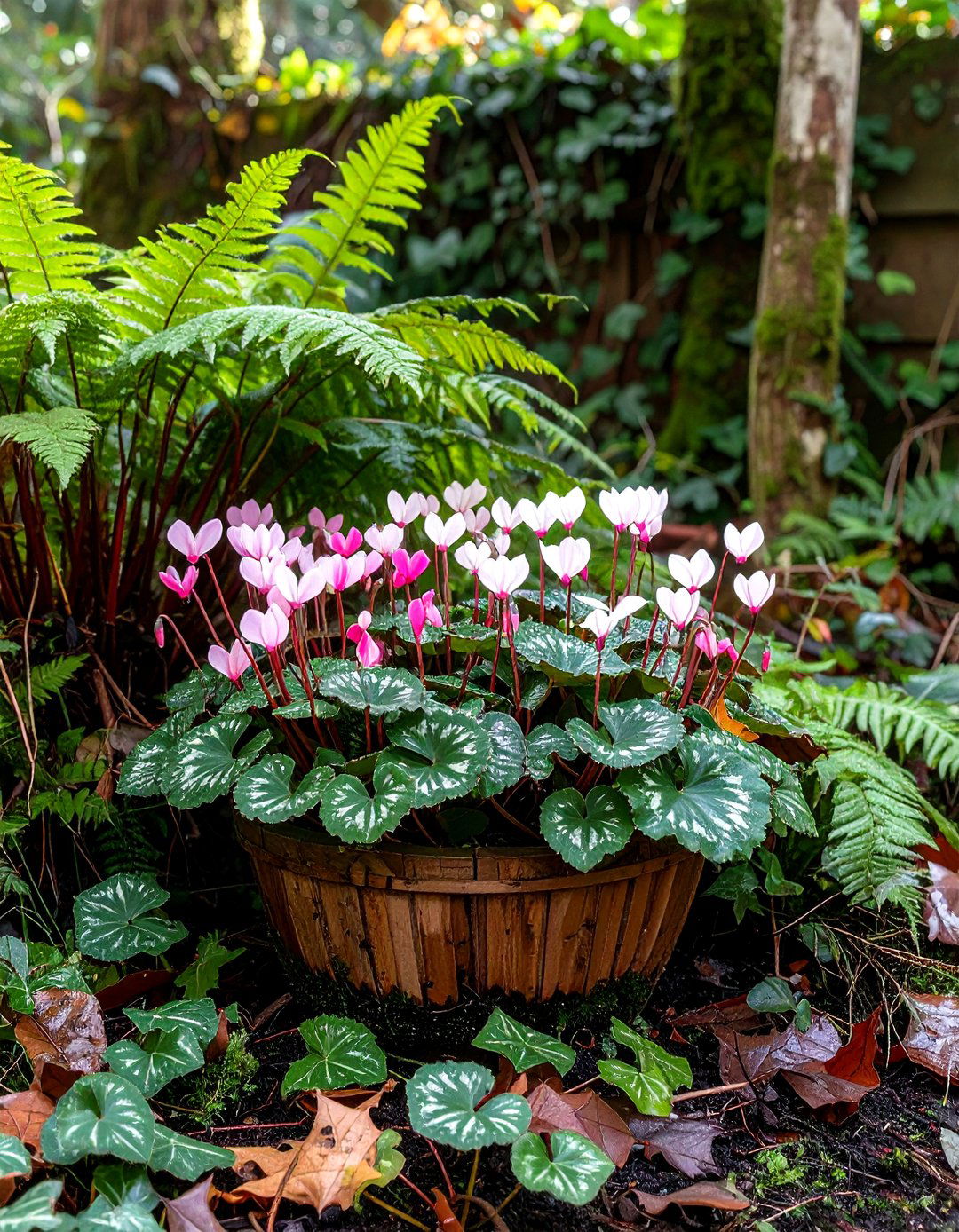 Shade Loving Cyclamen Charm - 25 fall flower box ideas
