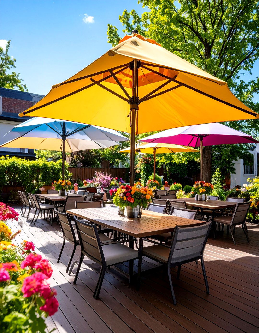 Shade Sail Open Air Dining Square - 25 outdoor dining area ideas