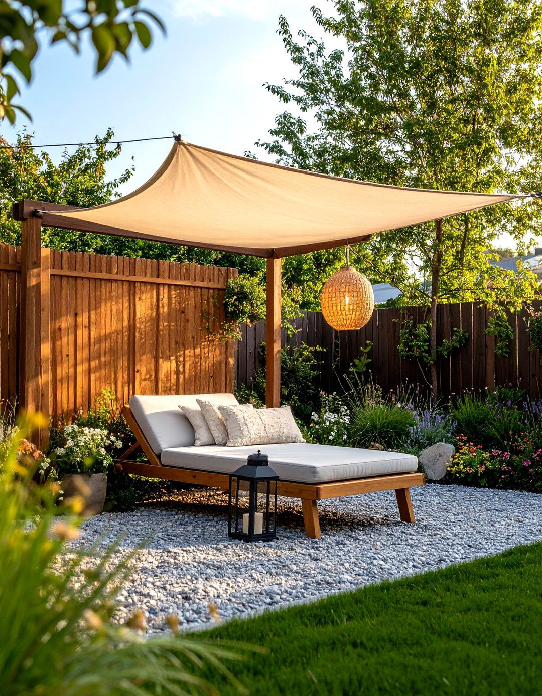 Shade Sail Reading Corner Outdoor Living Space - 25 outdoor living space ideas