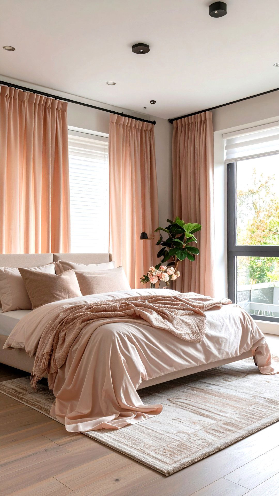 Sheer Blush Drapes for Diffused Light - 25 blush pink bedroom ideas