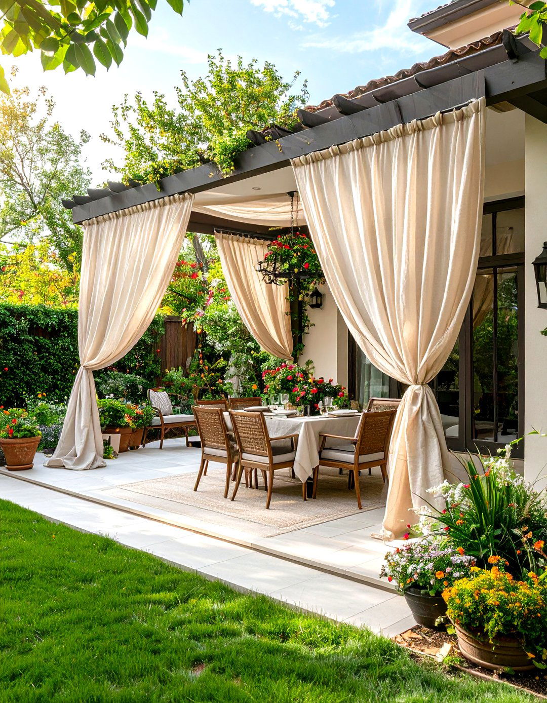Sheer Privacy Veil Patio Curtains - 25 patio curtain ideas